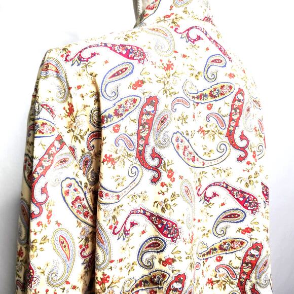 Elizabeth by Liz Claiborne Paisley Snap Front Top Plus Size 18 Vintage Cotton - Picture 14 of 16